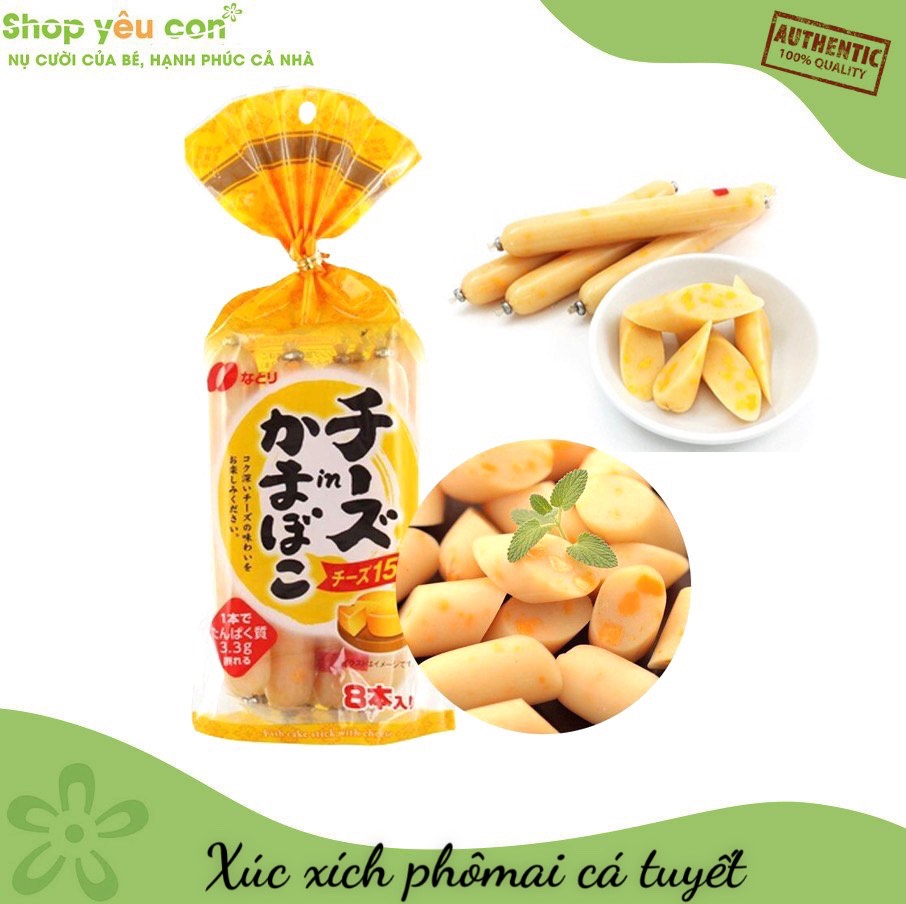 Xúc Xích Phô Mai Cá Tuyết Natori Nhật Bản chế biến sẵn cho Bé 12Th, Thơm Ngon, Bổ Dưỡng