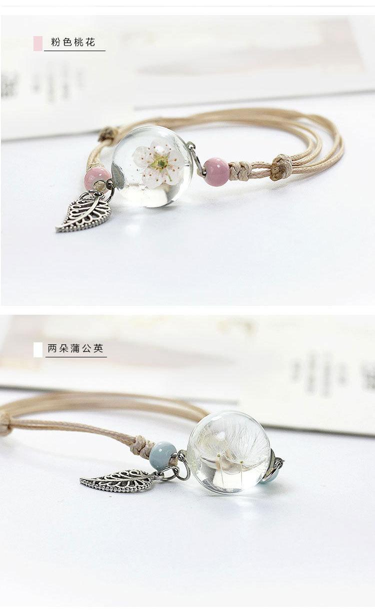 Vòng Tay Thủy Tinh Ép Hoa Tam Sinh Tam Thế, vòng tay nữ, lắc tay,chạm + tặng thẻ tích điểm Happyshop92
