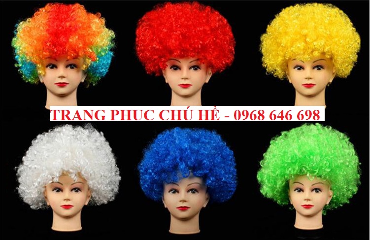 Tóc giả chú hề nhiều màu sắc hóa trang chú hề