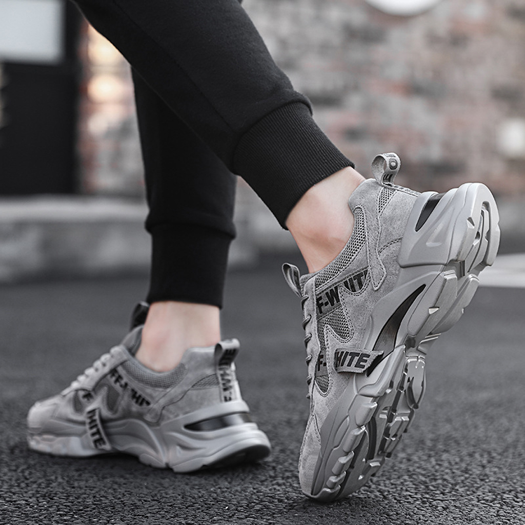 Giày nam độn đế cao cấp cổ thấp buộc dây thoáng khí  tăng chiều cao 6cm đi học đi chơi cá tính mới hot KATEZA19