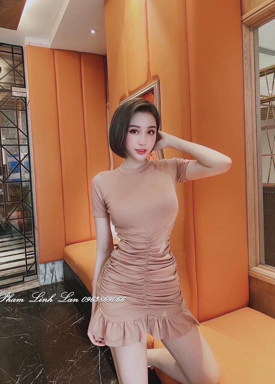 VÁY ĐẦM SÉT ÁO NHÚN BÈO  KÈM CHÂN VÁY1 MÀU TÍM Y HÌNH