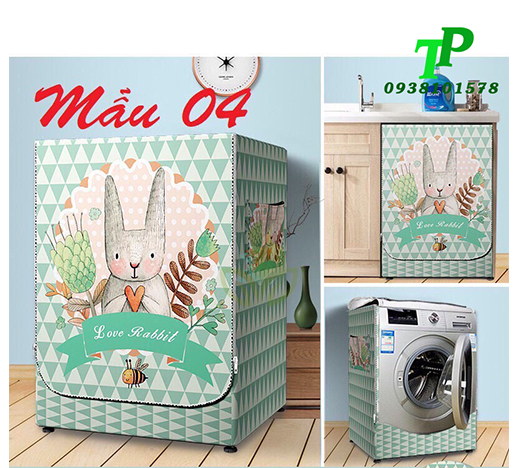 Áo trùm máy giặt cửa ngang bạt 3 lớp dày dặn chống nước bạt siêu bền