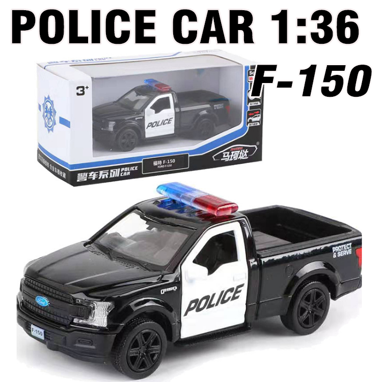 Mô hình xe ô tô cảnh sát xe bán tải Ford F150 tỉ lệ 1:36 bằng kim loại đồ chơi trẻ em xe mở được cửa
