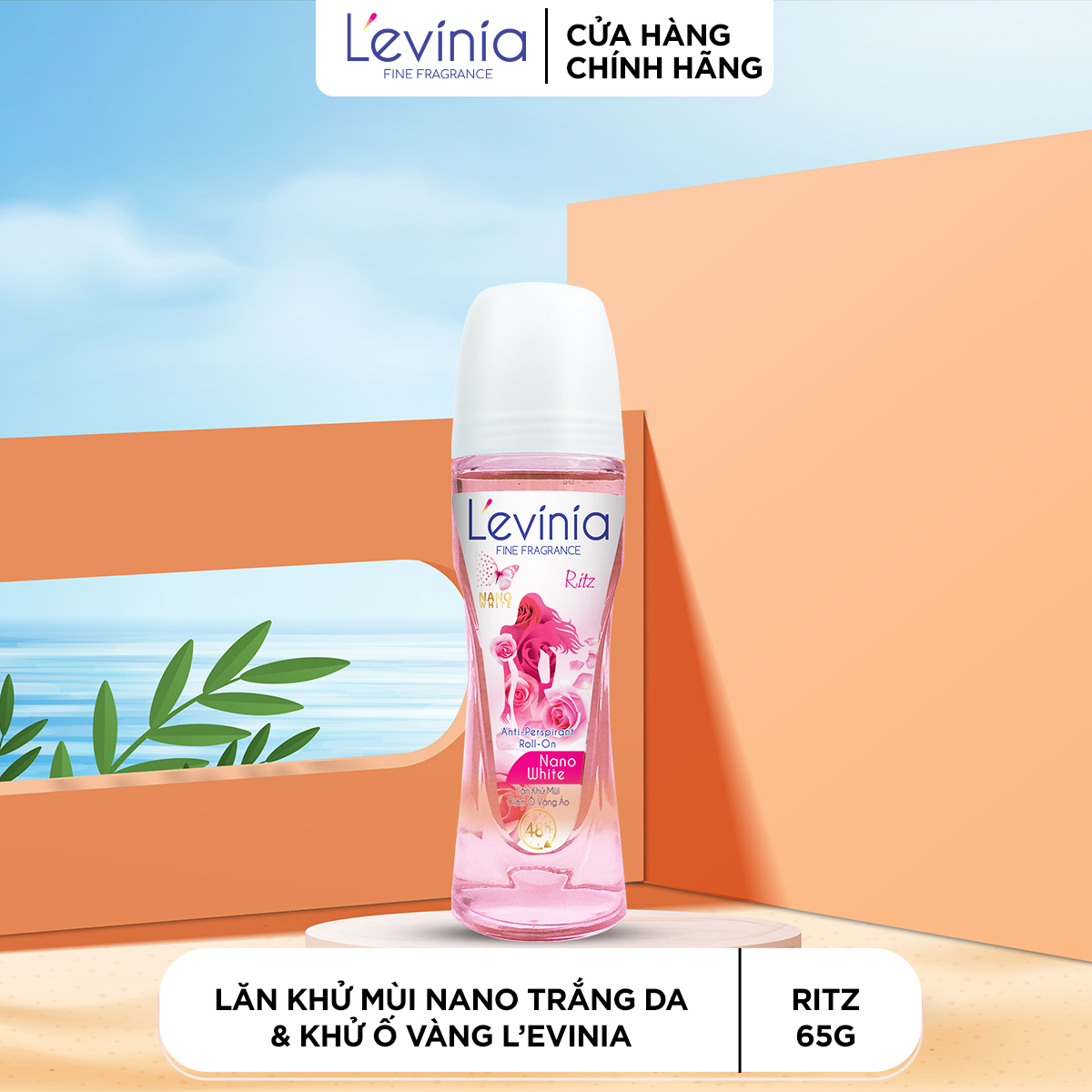 Lăn Khử Mùi NANO Trắng Da & Khử ố vàng áo L'evinia RITZ 70g