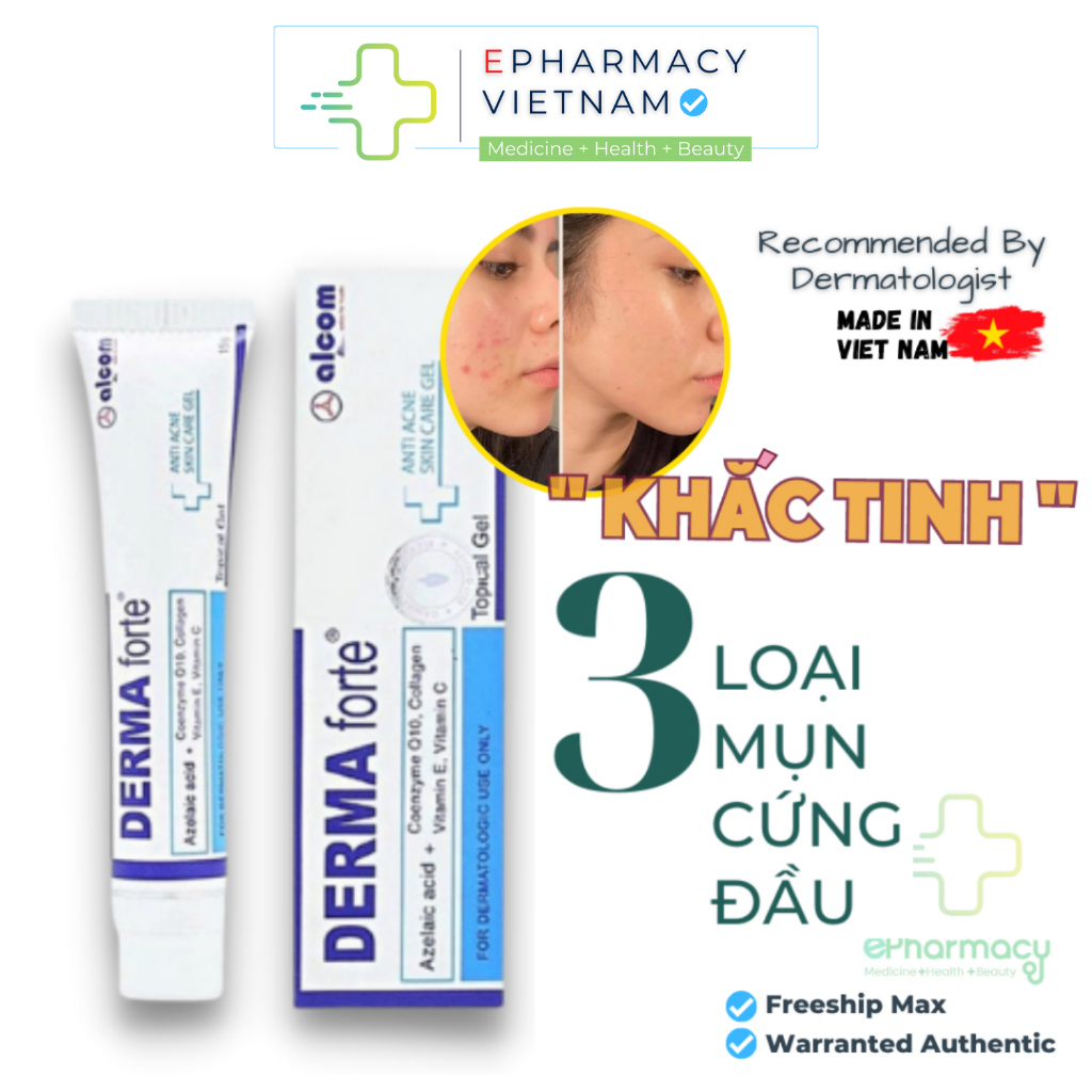 Kem mụn Derma forte  - Gel giảm mụn giảm thâm Derma Forte 15g