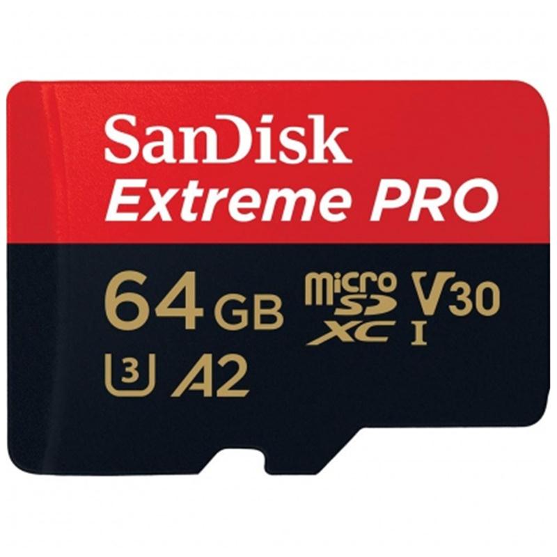 Thẻ nhớ microsdxc extreme pro 64gb v30 - chuyên dùng cho điện thoại máy ảnh camera - tốc độ đọc lên đến 170 mb/s - tốc độ ghi lên đến 90 mb/s.