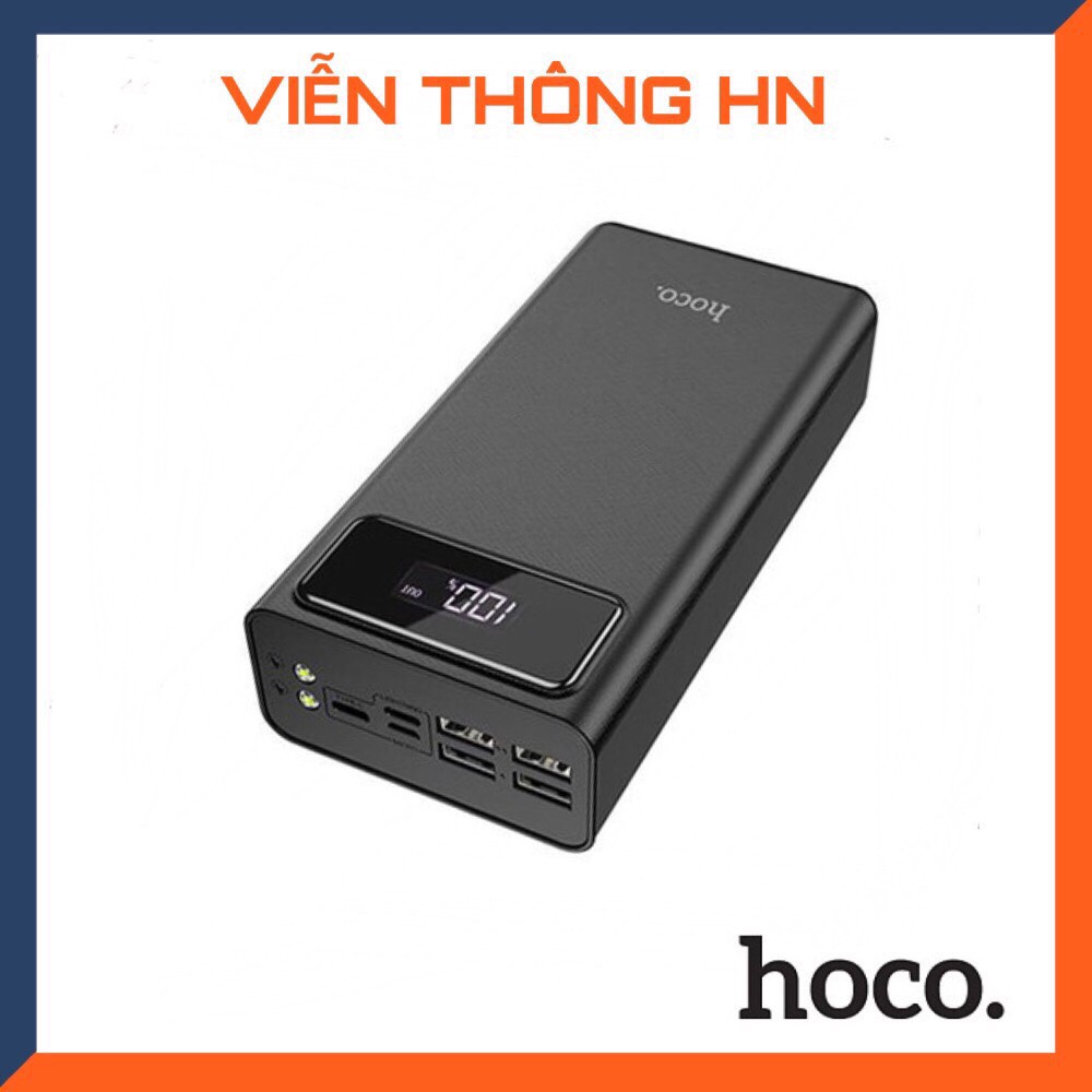Pin sạc dự phòng 40000mAh hoco T65a 7 cổng input output cao cấp hiển thị led tích hợp đèn pin cho mã đt samsung ip vivo ...