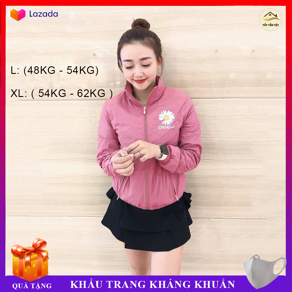 Áo gió, Áo khoác nữ cao cấp in hoa cúc phong cách, Thời trang áo khoác hot nhất 2020