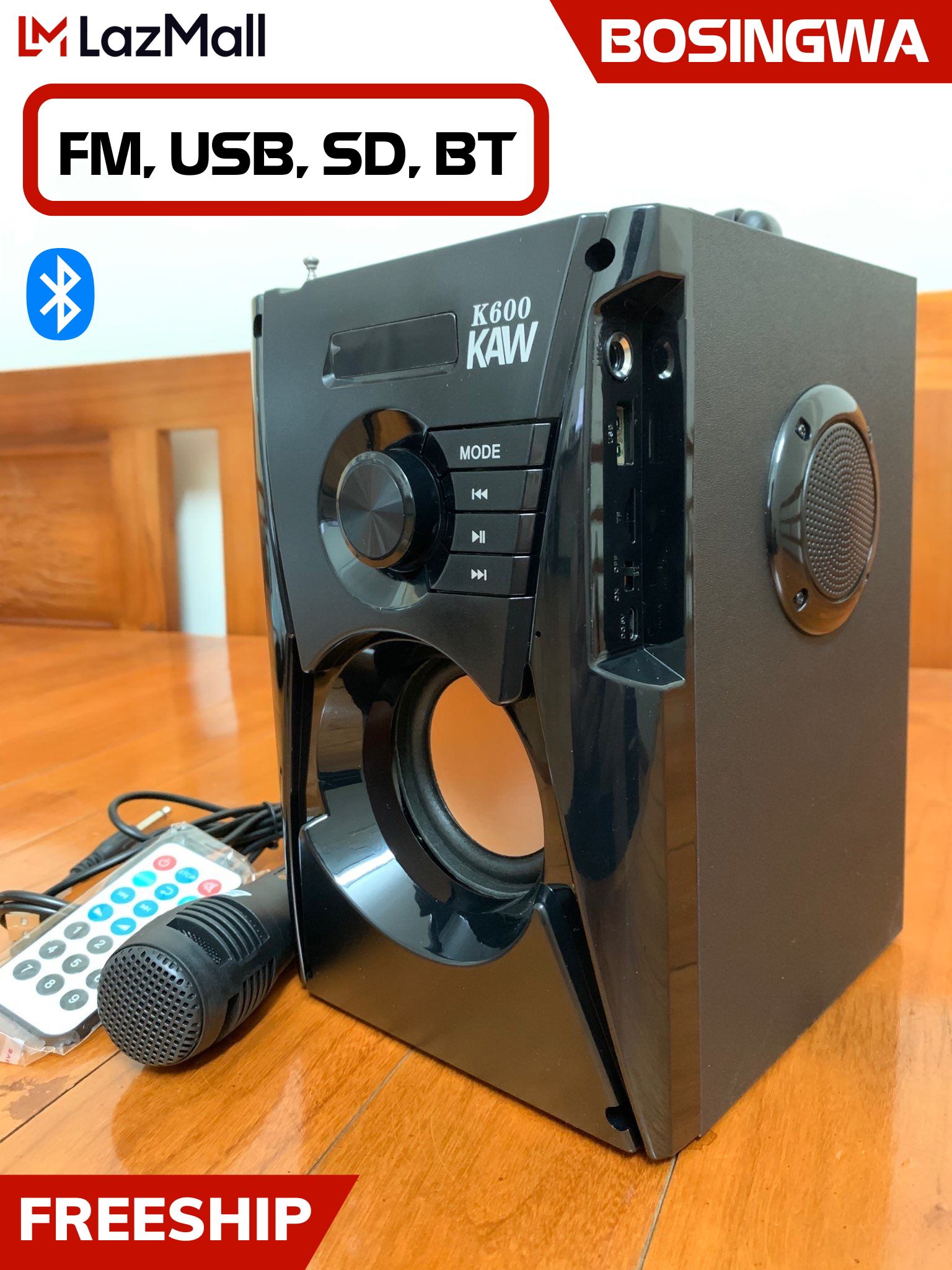 Loa bluetooth, loa bluetooth cao cấp a18 tặng kèm mic karaoke - loa karaoke công suất lớn - loa bluetooth karaoke mini a18 - bảo hành 1 đổi 1