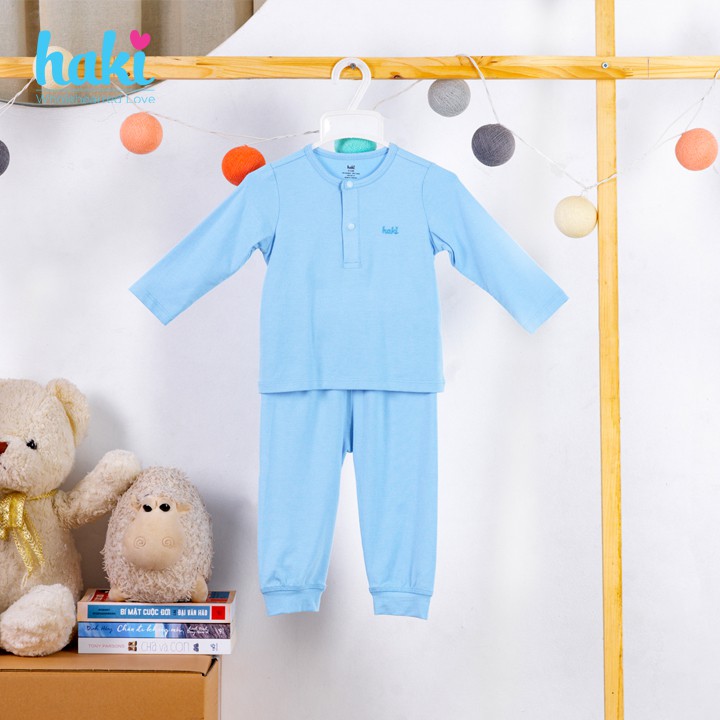 [Mã INCU50 giảm 50K đơn 250K] Bộ quần áo dài tay cổ trụ HAKI - Bamboo+Cotton BB011