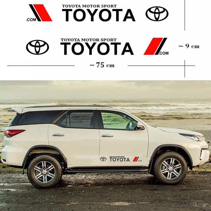 [HCM]Bộ 2 Tem dán cửa xe ô tô Toyota