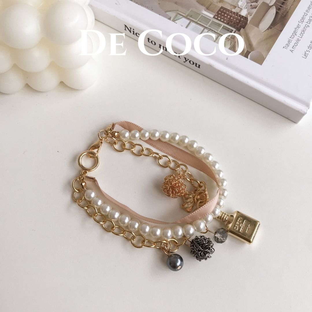 Vòng tay lắc tay layer charm mix hạt trai Hannah decoco.accessories