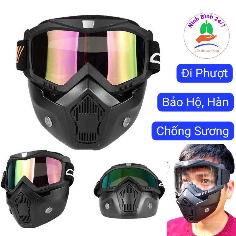 Kính bảo hộ, mặt nạ phượt kính phượt chống bụi, đẹp bền thời trang