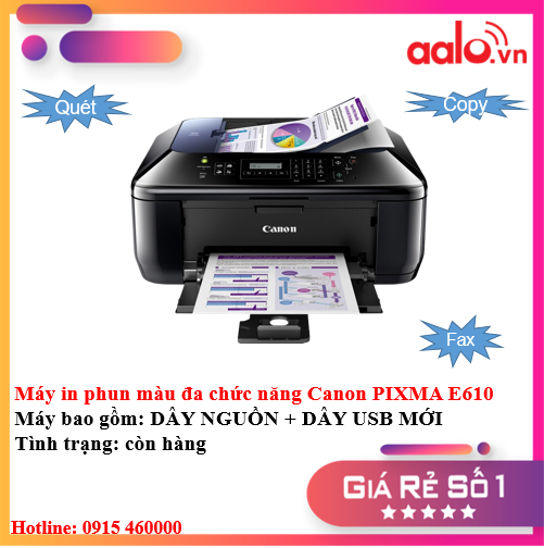 MÁY IN PHUN MÀU ĐA CHỨC NĂNG CANON PIXMA E610 - AALO.VN