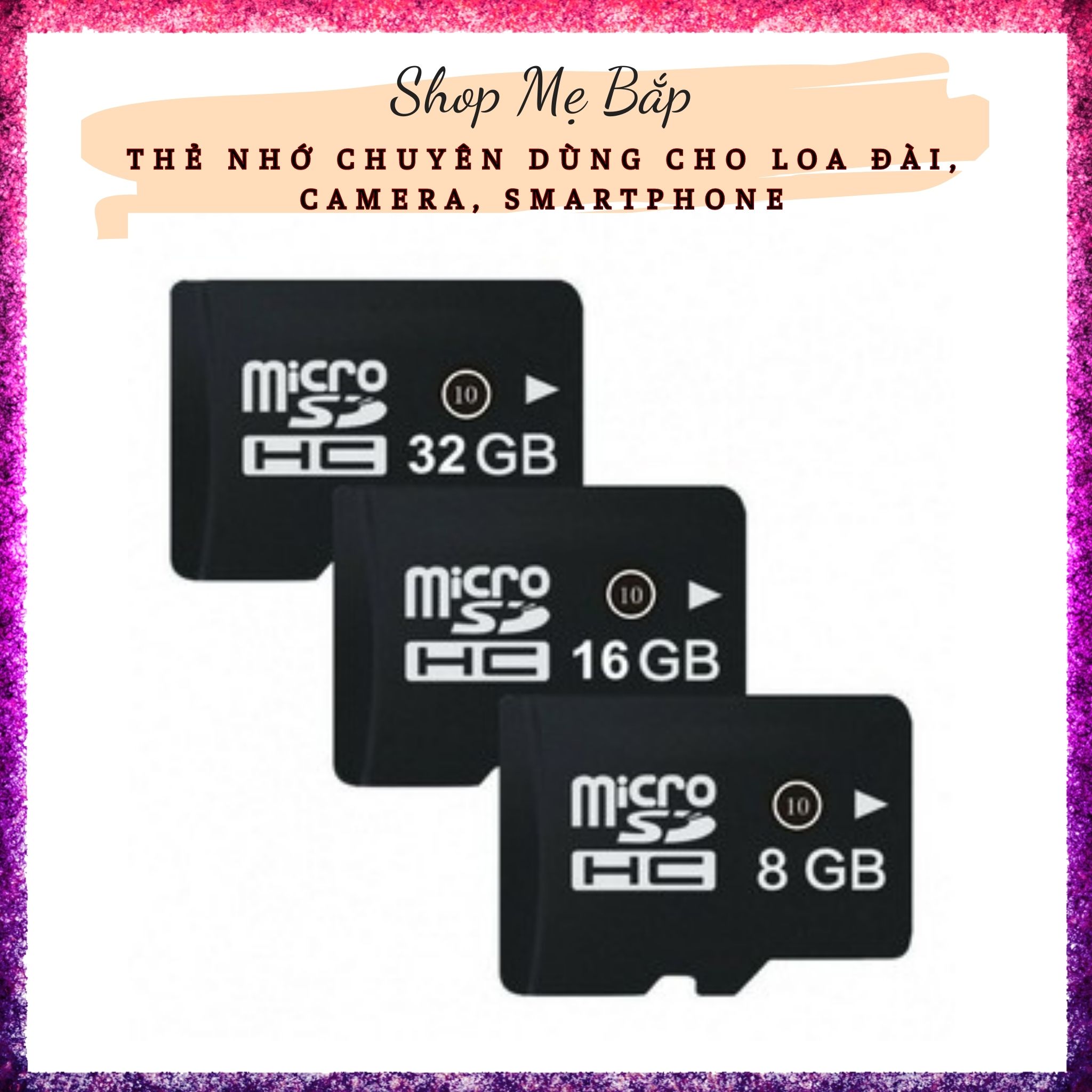 Thẻ nhớ micro sd tốc độ cao 8gb/16gb chuyên dùng cho loa đài, camera, điện thoại