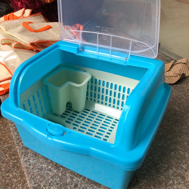 Kệ úp bát đĩa có nắp đậy nhựa Việt Nhật (Kệ Bát đa năng 5568)