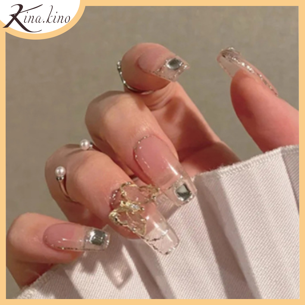 Móng tay giả đá cao cấp- nail giả đính đá mẫu mới HOT 2021- Kinakino phukienlamdep