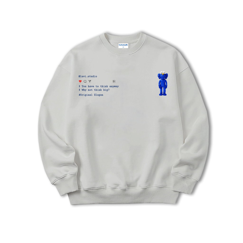 Áo Sweater Form rộng Lavi - Slogan nỉ chân cua