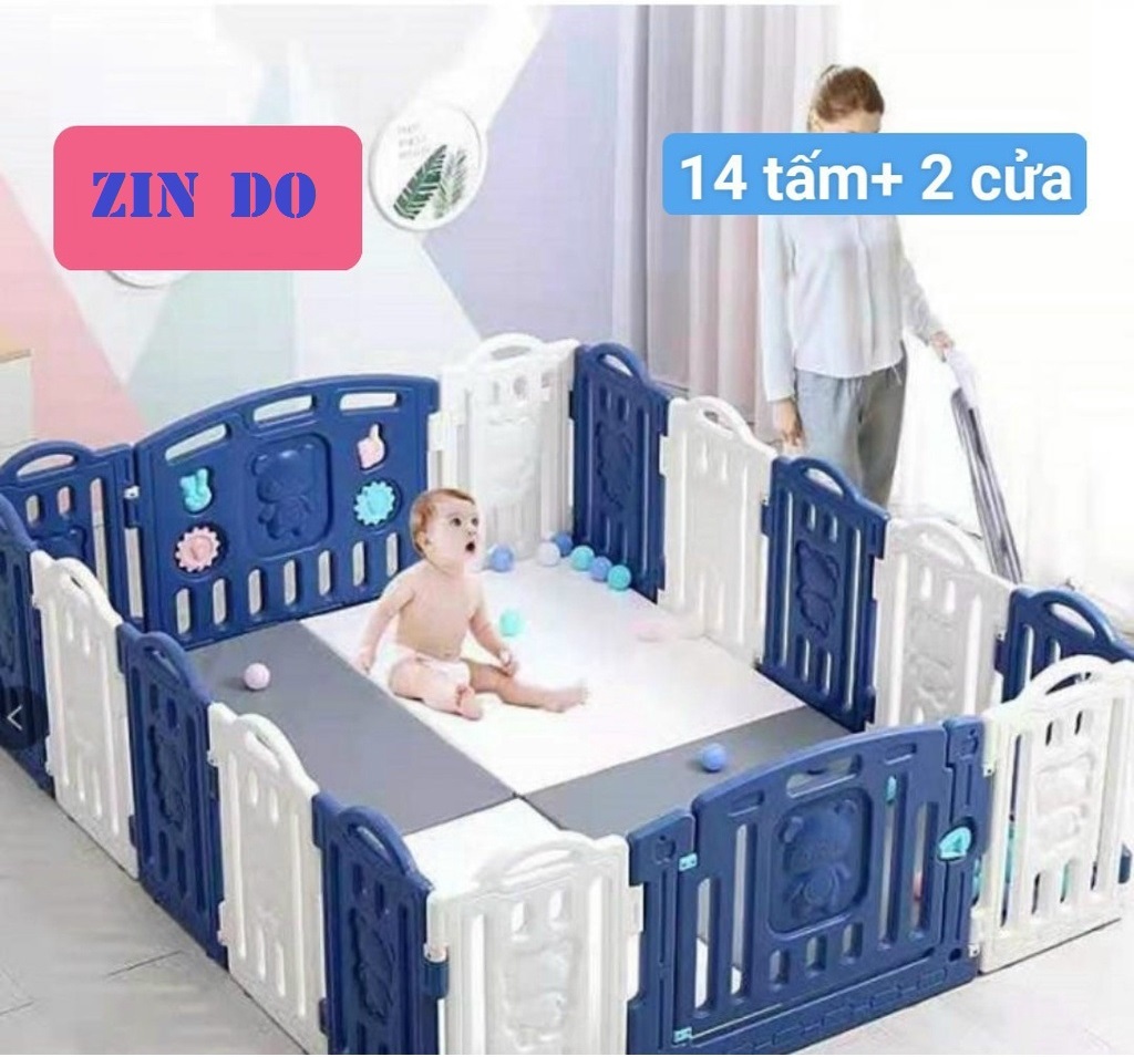 Quây cũi nhựa xếp gọn cho bé có tặng kèm bóng và thảm xốp mẫu mới nhất 2022 - Bảo hành 12 tháng - KT 1,5x1,9m