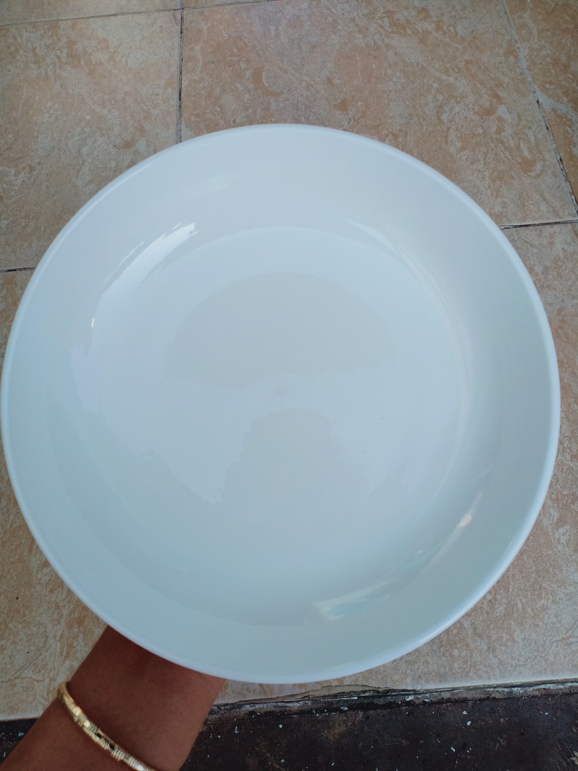 Bộ 3 Đĩa Sâu Lòng Trắng Trơn Kiểu Hàn Quốc 20cm