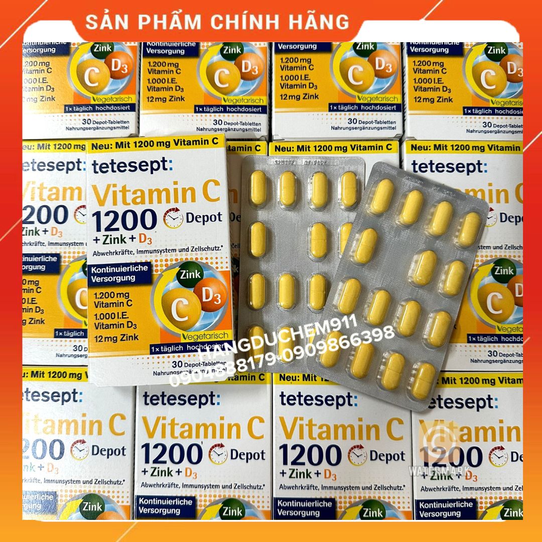 Viên uống vitamin c 1200mg zink d3 30viên tetesept nội địa đức
