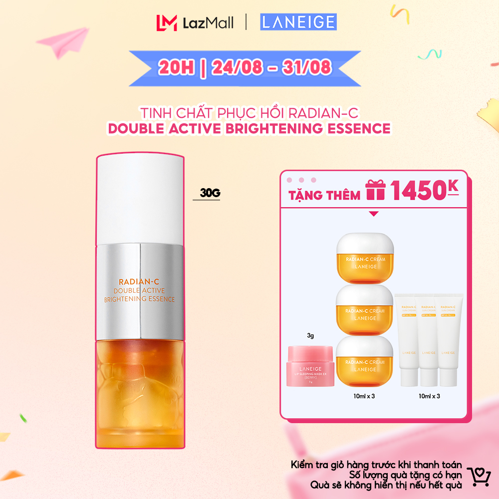 Tinh Chất Phục Hồi và Dưỡng Sáng Da Chuyên Sâu Laneige Radian-C Double Active Brightening Essence 30G