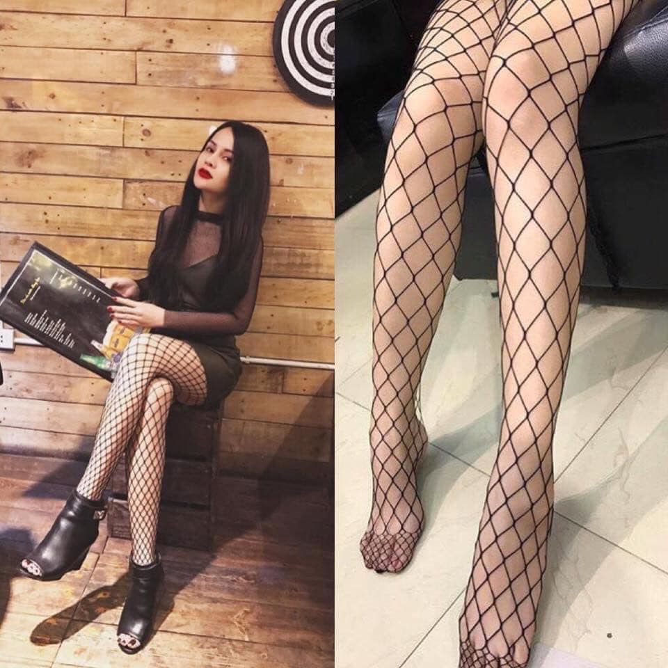 (ảnh thật) quần tất lưới nữ phối đồ cực sang chảnh, thời trang 1993