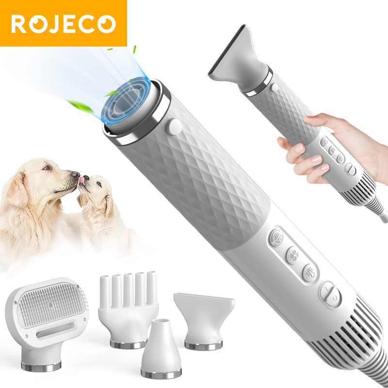[Lazada đã hoàn thành] ROJECO Máy sấy tóc thú cưng 2 trong 1 cho chó cầm tay Bàn chải chải lông mèo chuyên nghiệp cho chó sấy tóc thông minh có thể làm cho chó phụ kiện máy sấy tóc