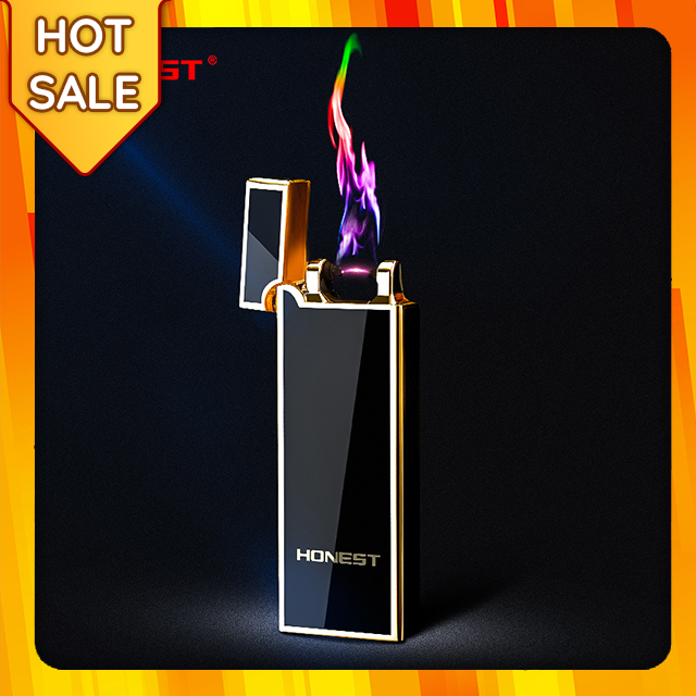 Hộp Quẹt Bật Lửa Sạc Điện Vảy 1 Tia Lửa Plasma Đan Chéo Honest BCZ4056