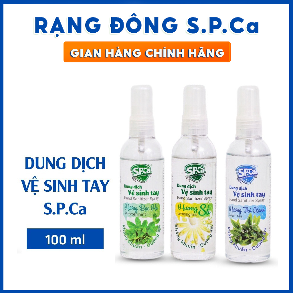 Nước Rửa Tay Khô SPCa 100ml Sát Khuẩn Làm Sạch Vượt Trội, Dưỡng Ẩm Bảo Vệ Da Tay, Không Gây Khô Hại Da