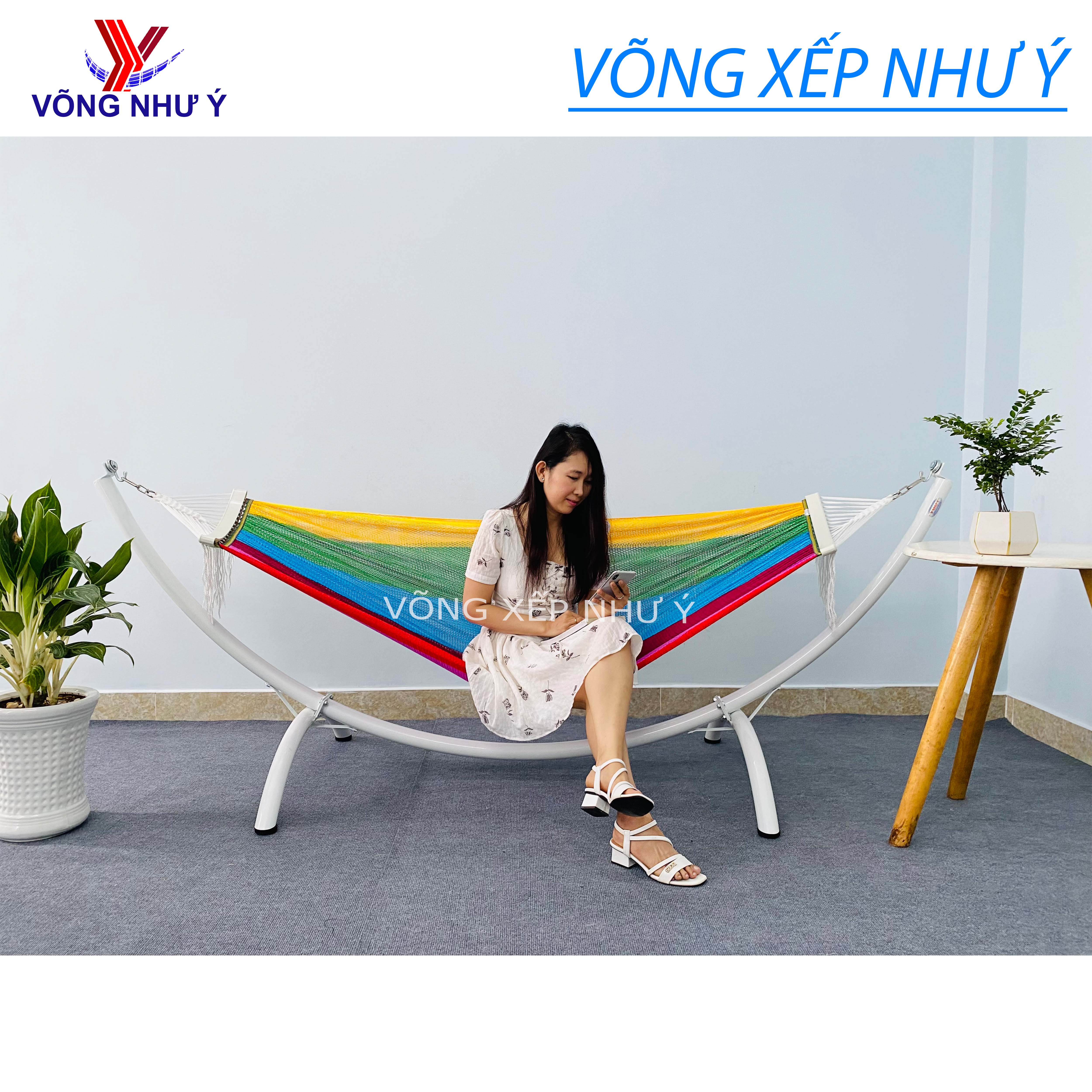 Bộ võng bán nguyệt Như Ý cao cấp lắp ráp chịu lực 250kg, lưới võng gấp gọn cao cấp xuất khẩu đẹp sang trọng