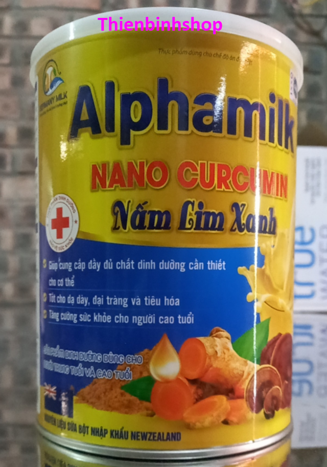 [900gr/hộp-Date 2025] Sữa bột ALPHAMILK NANO CURCUMIN NẤM LIM XANH.