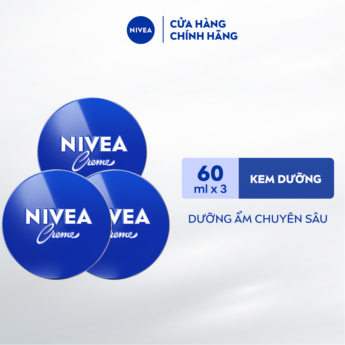 Bộ 03 Kem Dưỡng Ẩm Chuyên Sâu NIVEA Crème Hộp Thiếc (60mlx3) - 80102x3