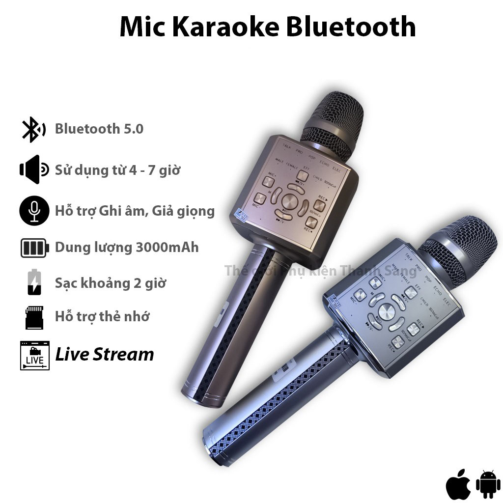 Loa Bluetooth Karaoke, Micro Kèm Loa Karaoke Bluetooth YS-97 Cao Câp Đa Chức Năng Chỉnh Tone Giọng Mic Hát Livestream Karaoke Mic Thu Âm Mic Karaoke Kiêm Loa Bluetoth Hay Nhất 2021