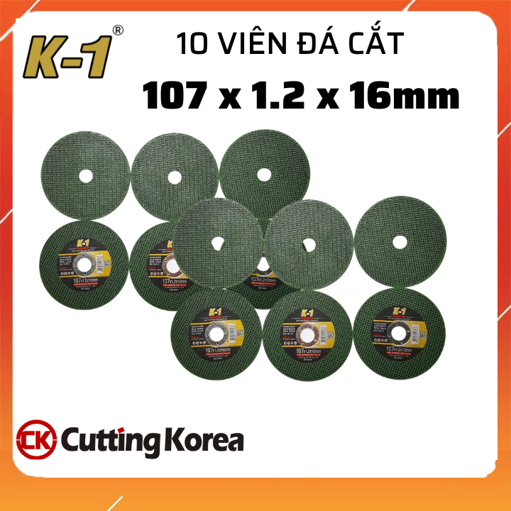10 viên đá cắt sắt 100 | đá cắt k1 xanh | đá cắt sắt phi 100