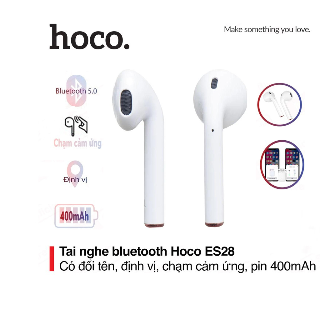 Tai nghe Bluetooth True Wireless Hoco ES28 cảm ứng chạm - Tai nghe bluetooth đôi nhét tai - Tai nghe không dây cho iphone ipad