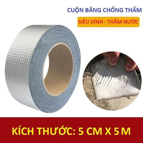 Băng Keo Chuyên Dụng loại 5cm x 5m Siêu Dính Chuyên Dán chống thấm cho tường, trần nhà, mái tôn, ống nước, bể nước, xô chậu, phao bơi, bể bơi, đồ bơm hơi