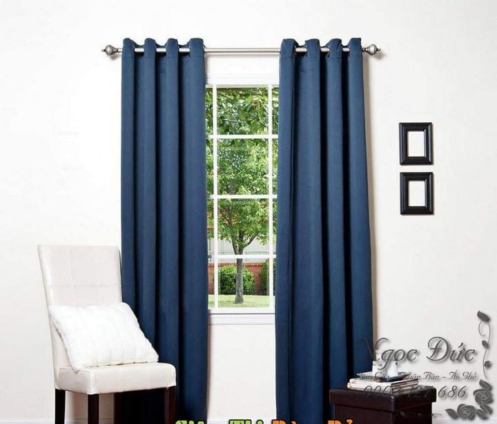 [HCM]Bộ rèm cửa sổ chống nắng HQ - Tông màu xanh đậm - Vải chống nắng giảm nhiệt - Ngang 2m5 cao 2m5 x 2 tấm - Có may theo kích thước yêu cầu