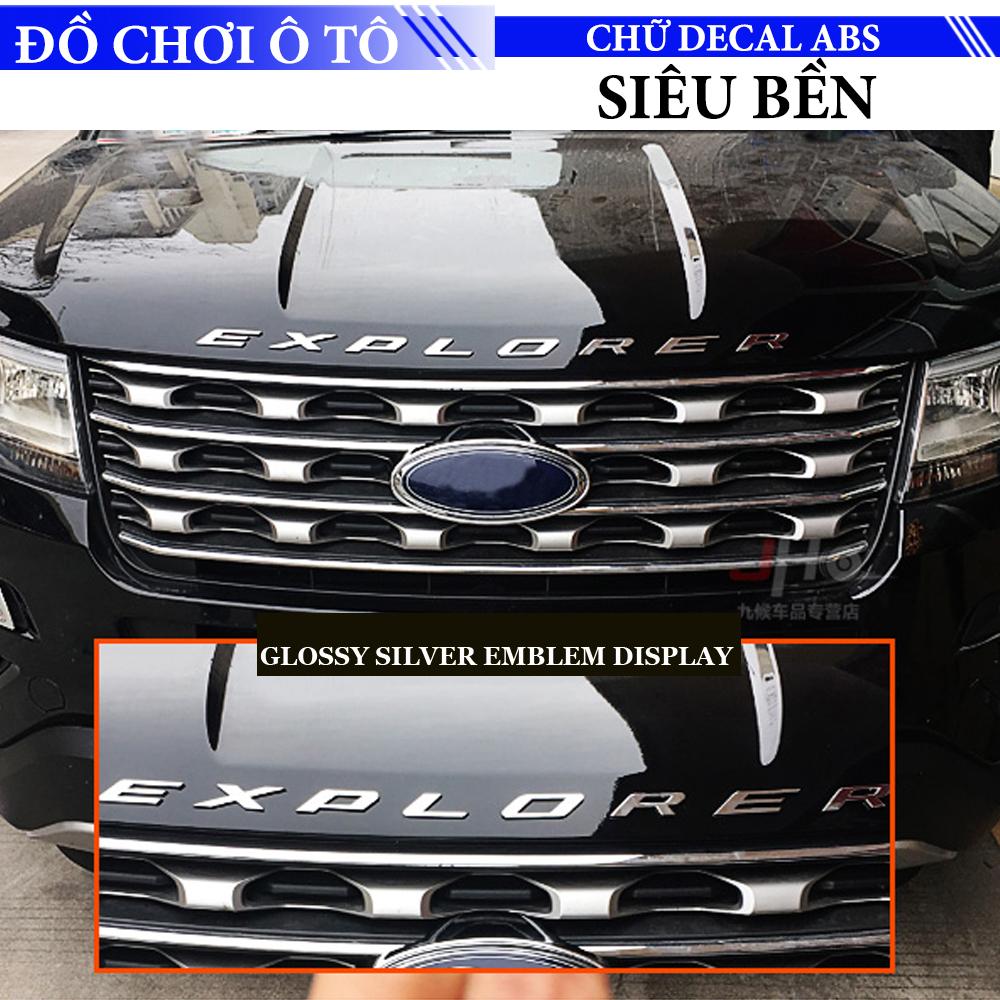 Decal tem chữ nổi 3d explorer nhựa abs dán trang trí ô tô - qtk