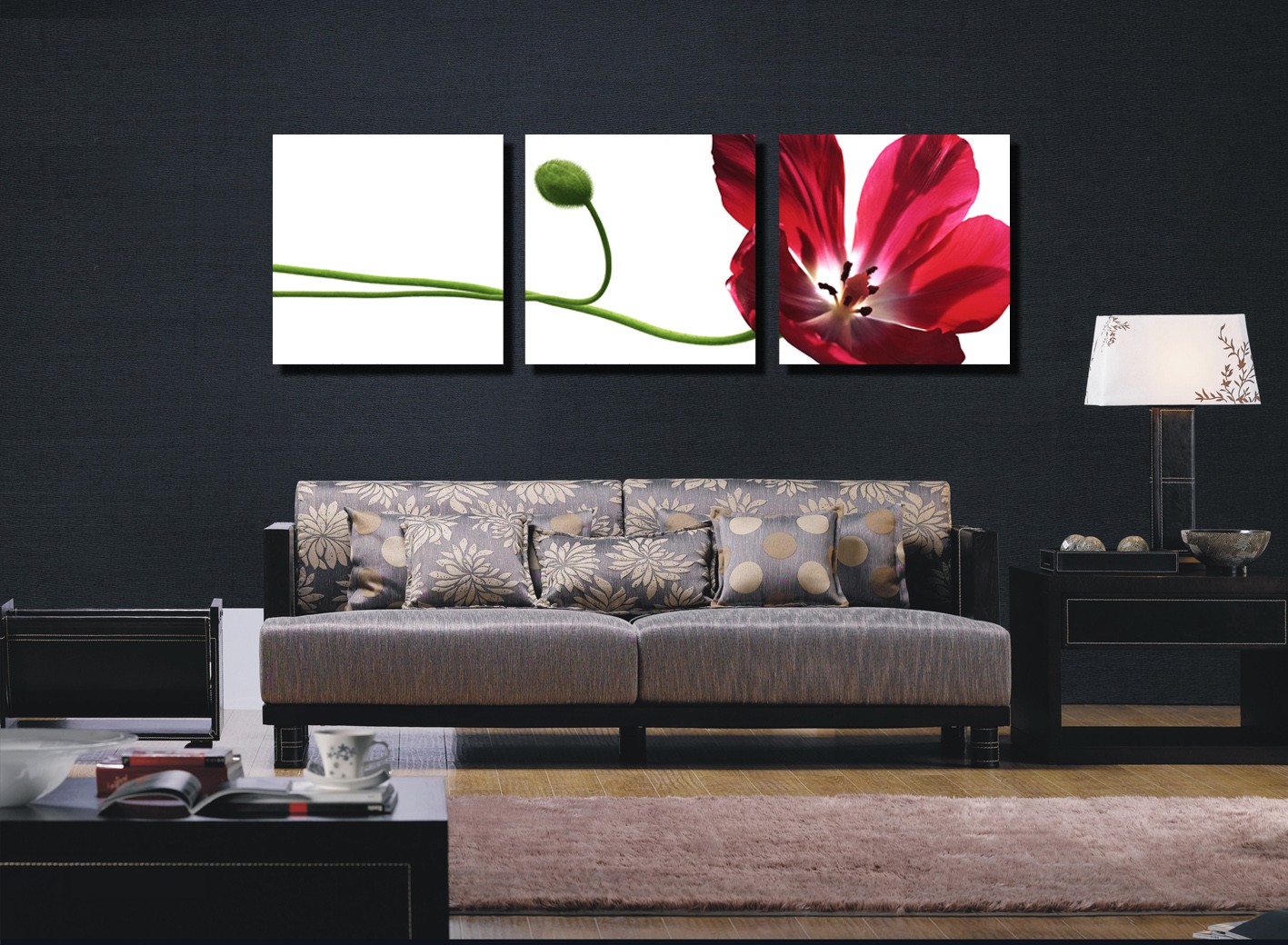 Tranh trang trí tường cành hoa đỏ q6d12-hh00177