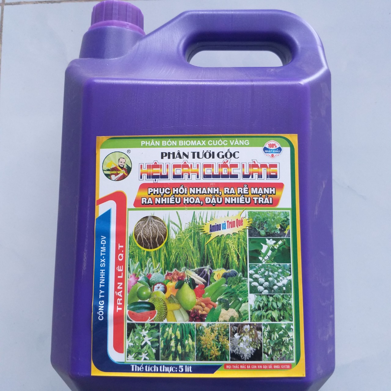Phân bón cao cấp hữu cơ dạng nước - phục hồi nhanh, ra rễ mạnh, ra nhiều hoa, đậu nhiều trái - thùng 5 lít