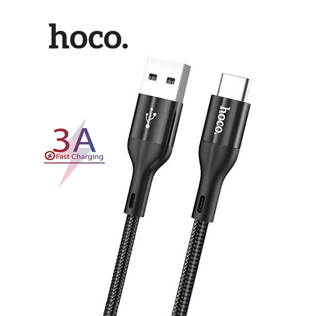 Cáp sạc nhanh 3a hoco x2 max type-c dây dù truyền dữ liệu cho android dài 0.25m