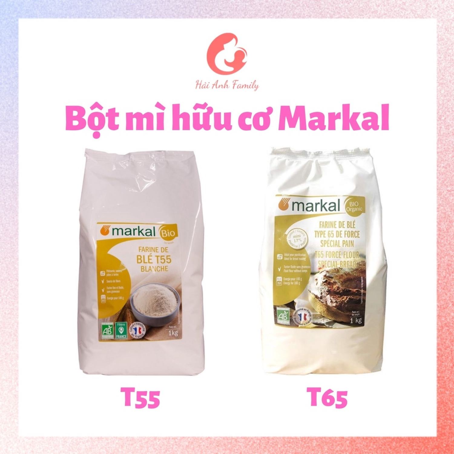 Bột mì đa dụng t55/t65 markal 1kg