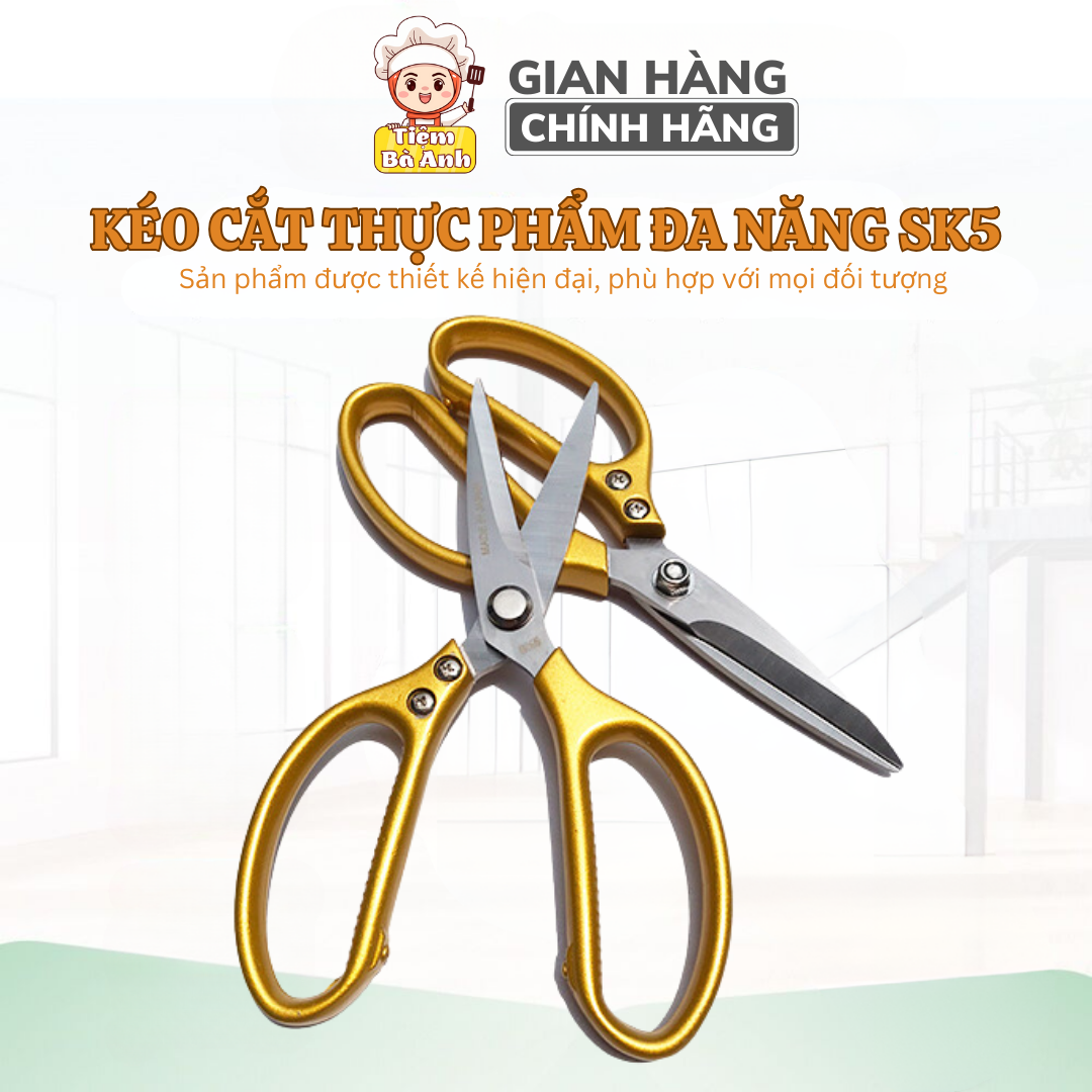 Kéo cắt gà, cắt thực phẩm nhà bếp sk5 kapusi nội địa nhật bản, siêu chắc chắn, siêu tiện dụng giao màu ngẫu nhiên