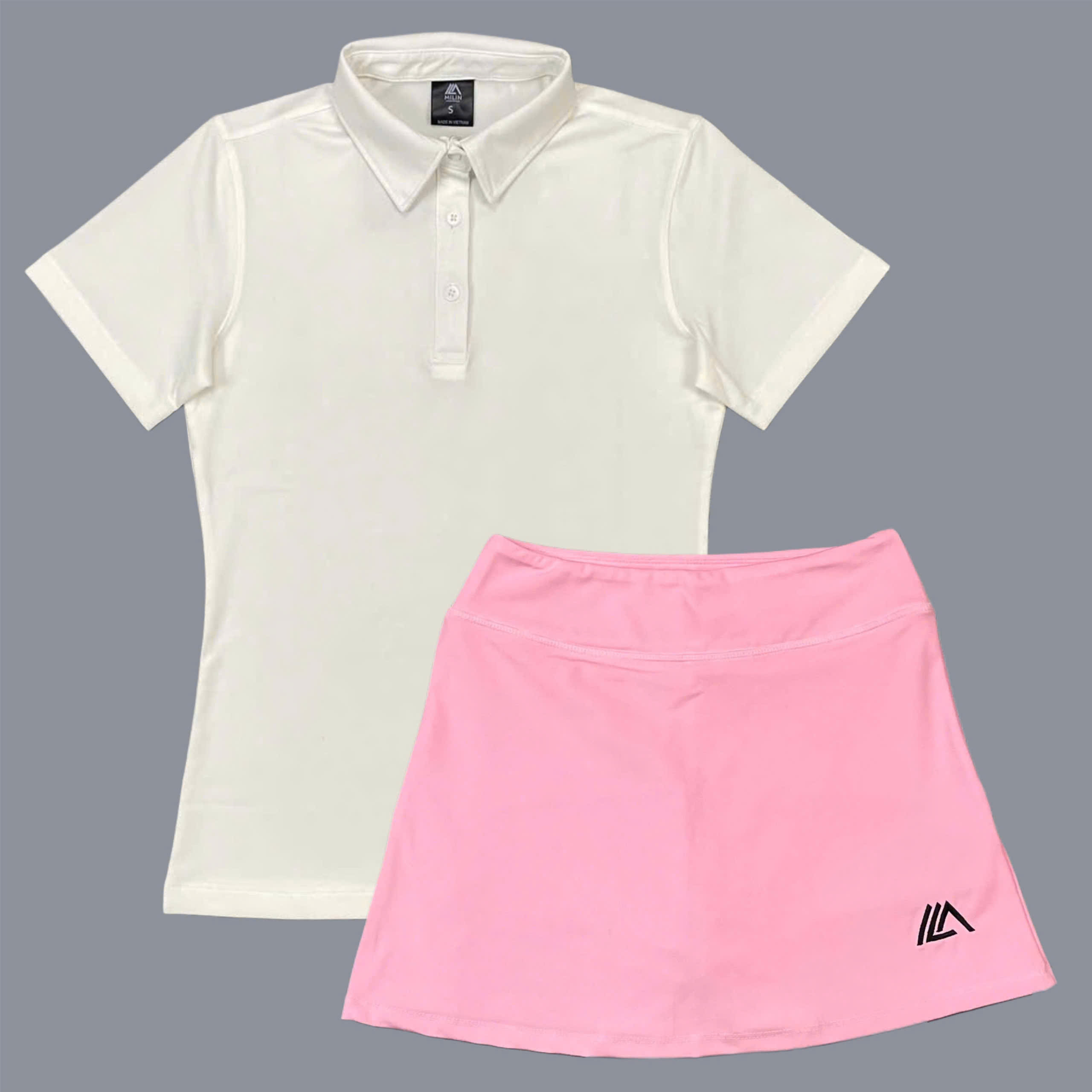 Bộ Váy Thể Thao VML11 Dáng Chữ A Kèm Áo Cổ Trụ Basic AML01 Vải Thun Lạnh Co Giãn Tốt Chơi Pickleball, Cầu Lông, Tennis