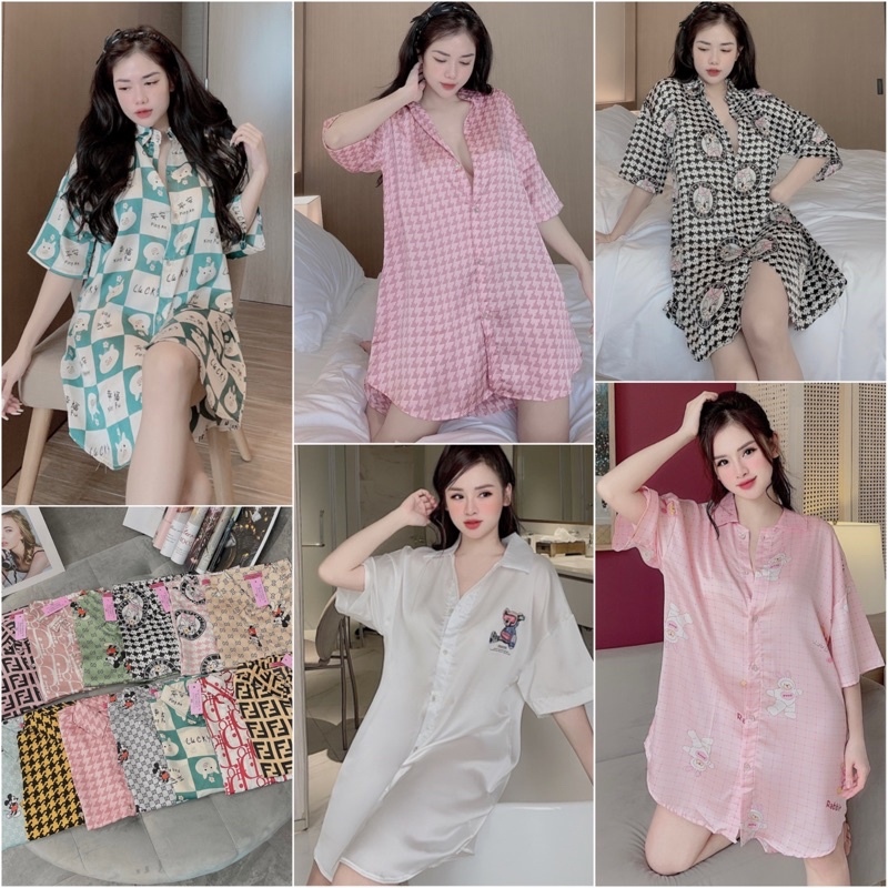 Váy ngủ, Đầm ngủ nữ Trái Đào Vàng - Bộ đồ ngủ nữ ngắn tay form rộng |  Shopee Việt Nam