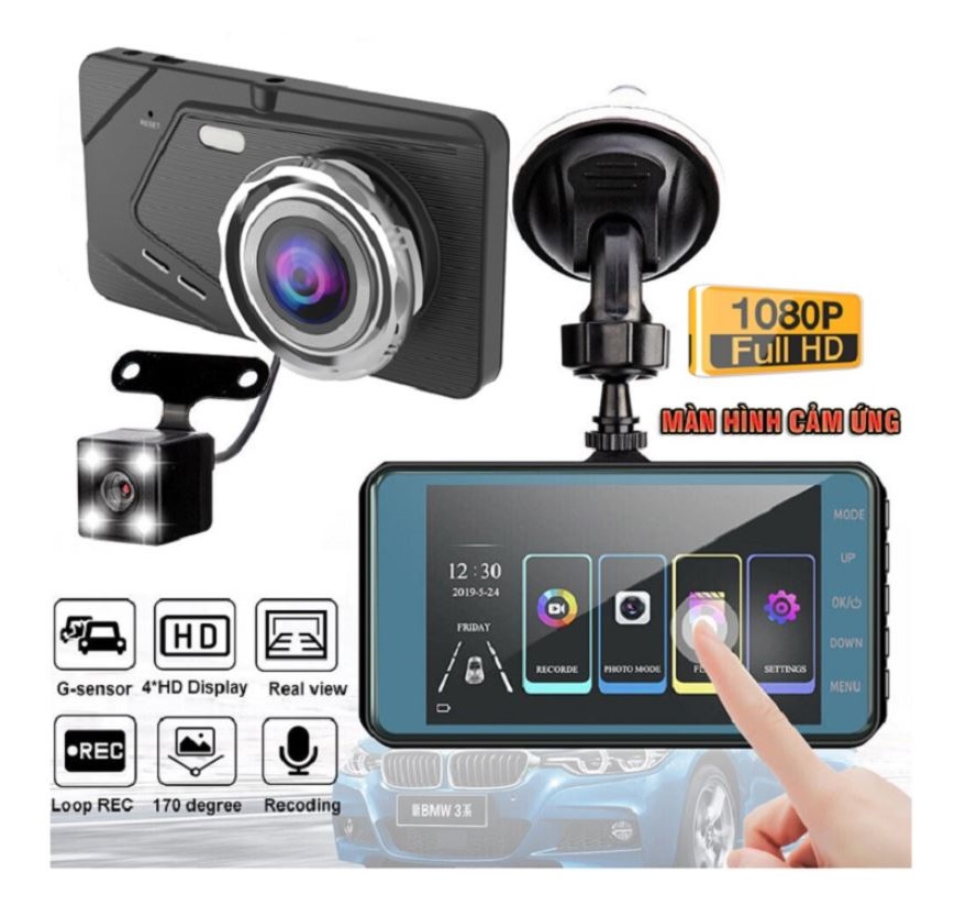 Camera Hành Trình 70mai, Camera hành trình ô tô Bx50, Camera hành trình ô tô ghi hình trước và sau, màn hình cảm ứng Full HD 1080 góc soi 170 độ có quay đêm.