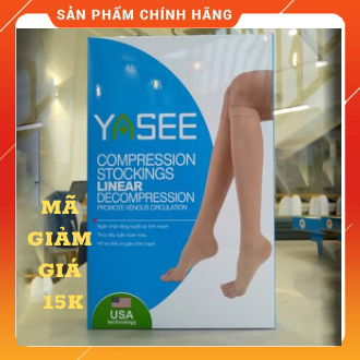 [HCM]Vớ Gối - Y khoa ngăn ngừa và hỗ trợ suy giãn tĩnh mạch Yasee. 1 đôi/ hộp. Áp lực 1 (18-21 mmHg)