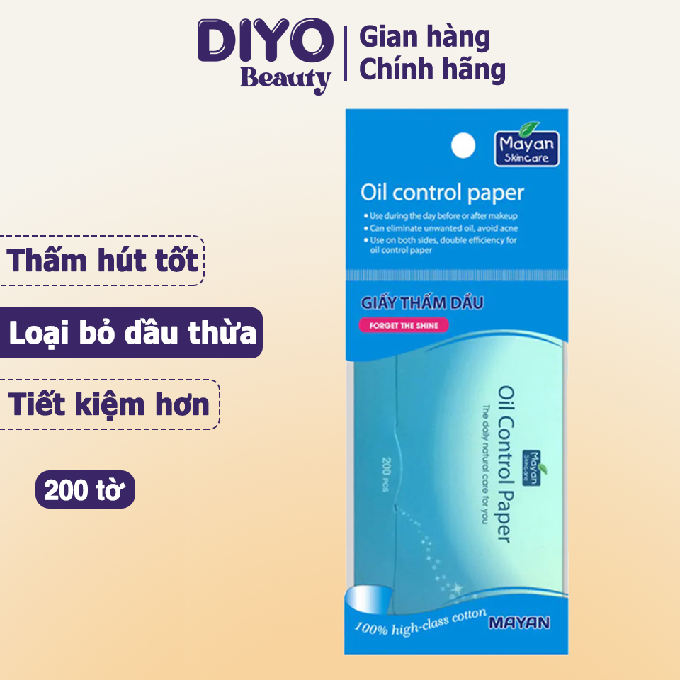 Giấy thấm dầu Mayan Oil Control Paper gói 200 tờ chính hãng - DIYO Beauty