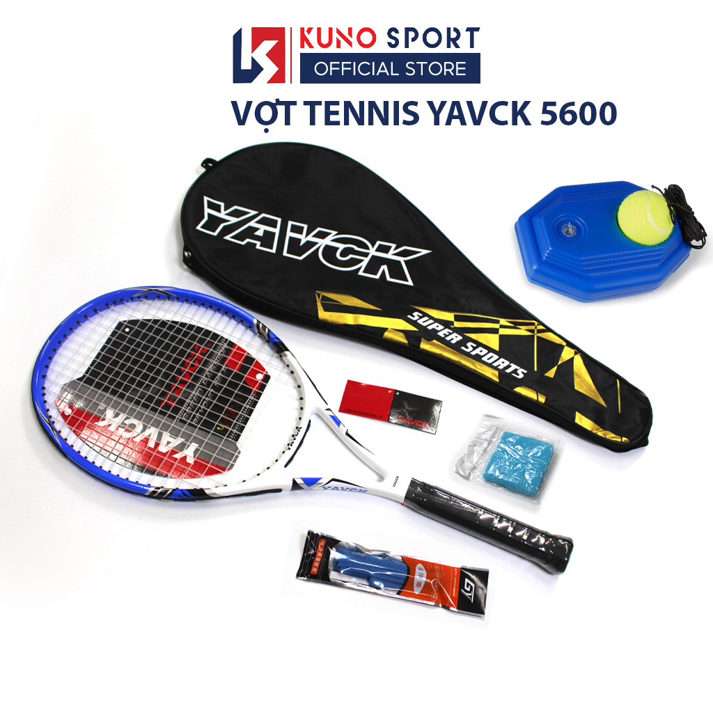 Vợt Tennis YAVCK 5600 Sợi Carbon Cho Người Mới Chơi Tặng Kèm Bóng Và Đế